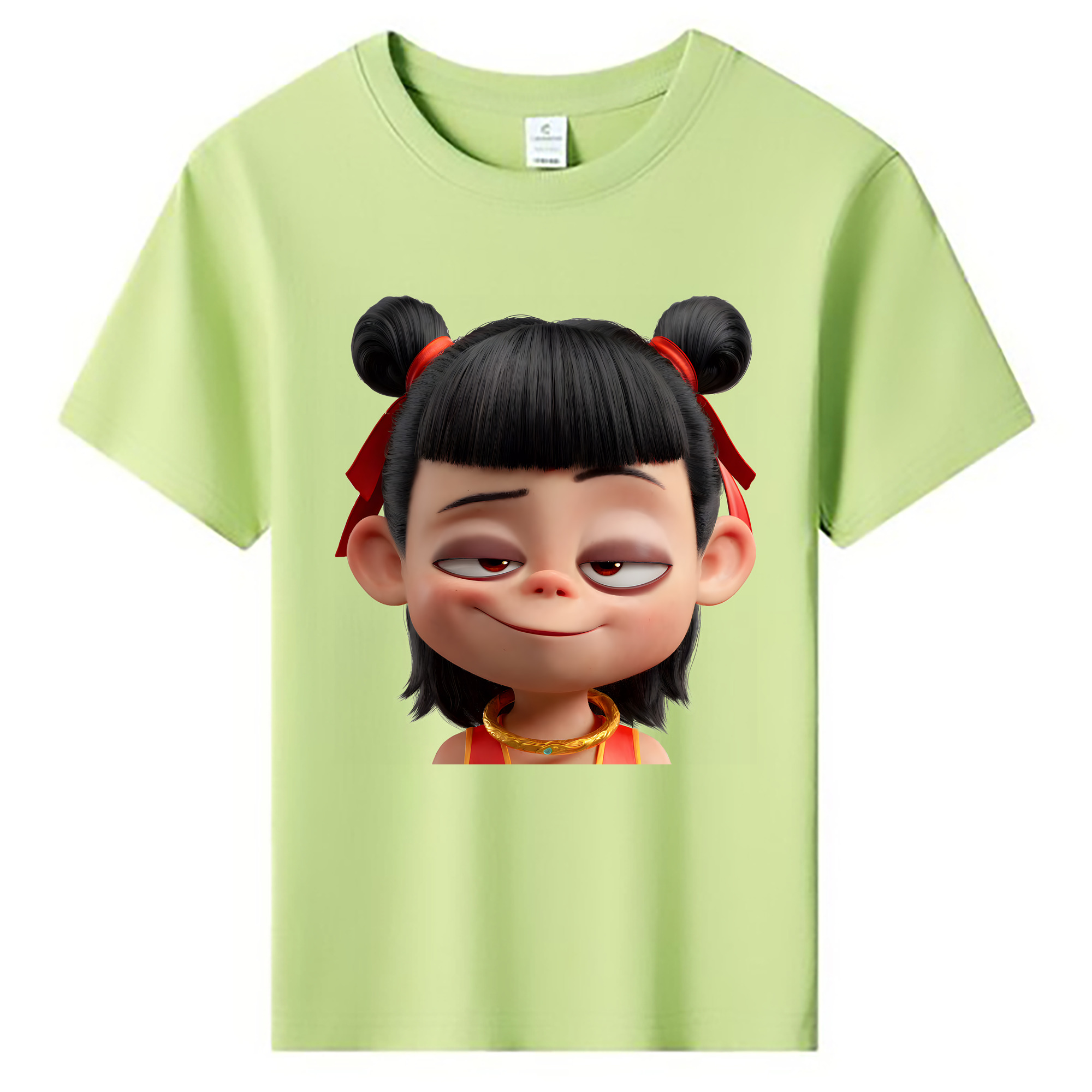 （画像用） Ne Zha 2 ナタ 魔童の大暴れ 綿100％キッズTシャツ（フロントプリント）